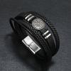 Multilayer Leather Bracelet Magnet Buckle Wrist Jewelry New Braided Chain Bracelet  Men