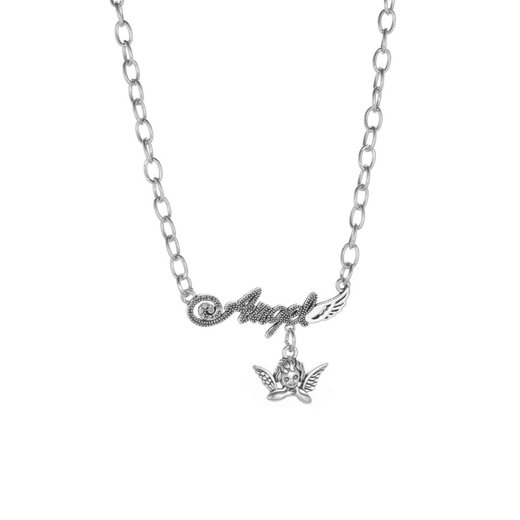 Fashionable Angel Letter Necklace Featuring Unique Geometric Pendant For Modern Women