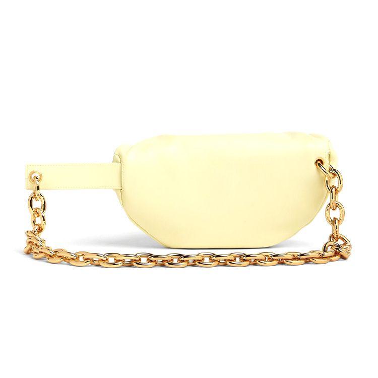 Bottega Veneta BV Chain Pouch Magnetic Frame Closure Leather Waist Bag Women waist bag Ice-Cream 651445-VCP41-7406