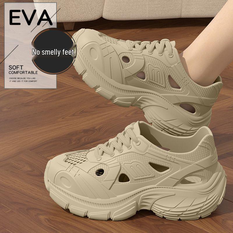 Women s Non-Slip Thick Sole Beach Sandals – Summer Closed-Toe, Height-Increasing Dad Sandals