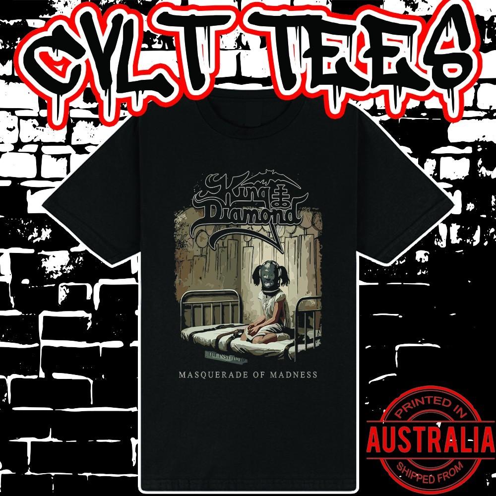 King Diamond Masquerade of Madness Band Shirt ~ Premium Black Gildan Cotton Tee Unisex T-Shirt XXL