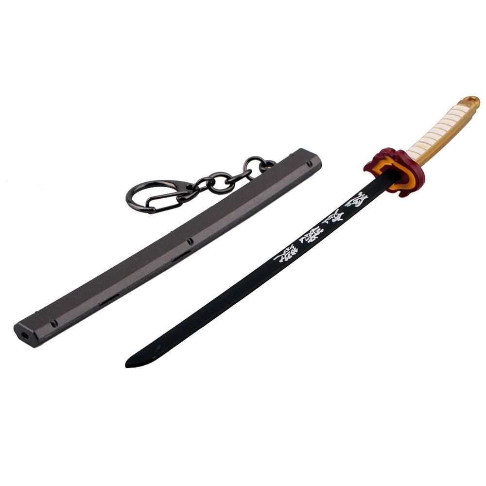 Anime Sword Shape Keychain Cartoon Blade of Ghost Keyring Model Cosplay Jewelry Accessories