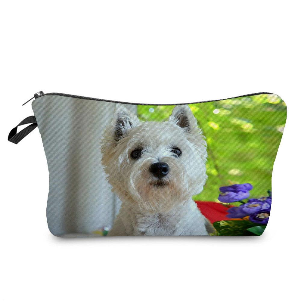Women Dog Print Cosmetic Bag Toiletries Organize Travel Storage Case 6774
