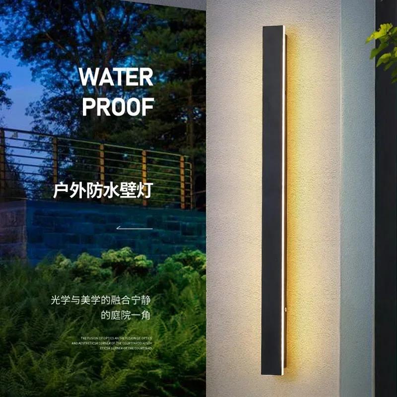 Outdoor Wall Lamp Waterproof LED Long Modern IP65 Light Garden Porch Villa the Door Courtyard Balcony Sconce Luminaire 110V 220V