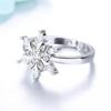 2026 Zircon New Korean Version Accessories Design Sense Fashion Snowflake Ring Women's Light Luxury Open Jewelry