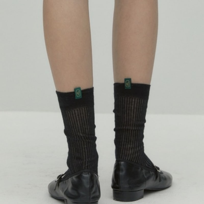 DEPOUND Mono Label Point Socks - Black