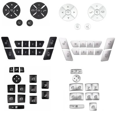 Car Steering Wheel Button Door Unlock Memory Button Window Lift Button Sticker Fit For Mercedes Benz C E Class W204 W212