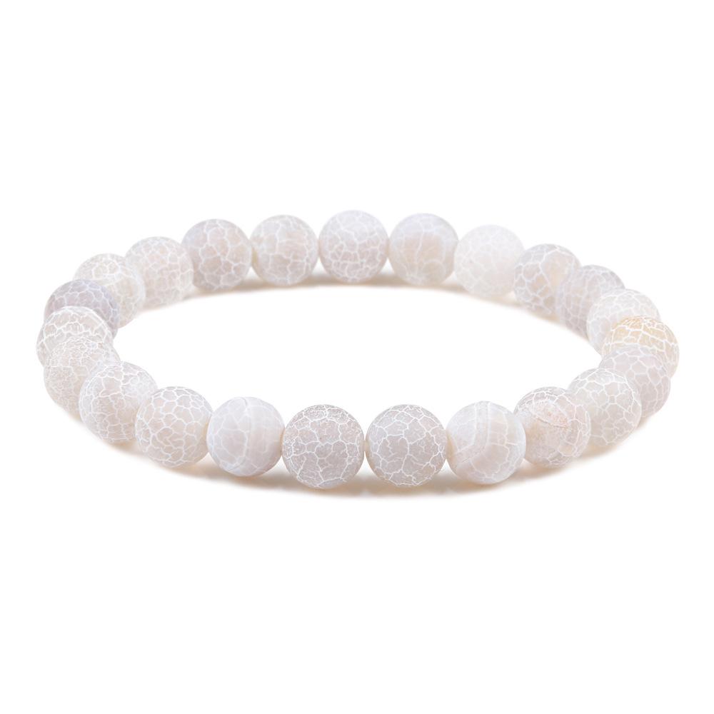 Weathered Fossil Multi-color Beaded Elastic Bracelet