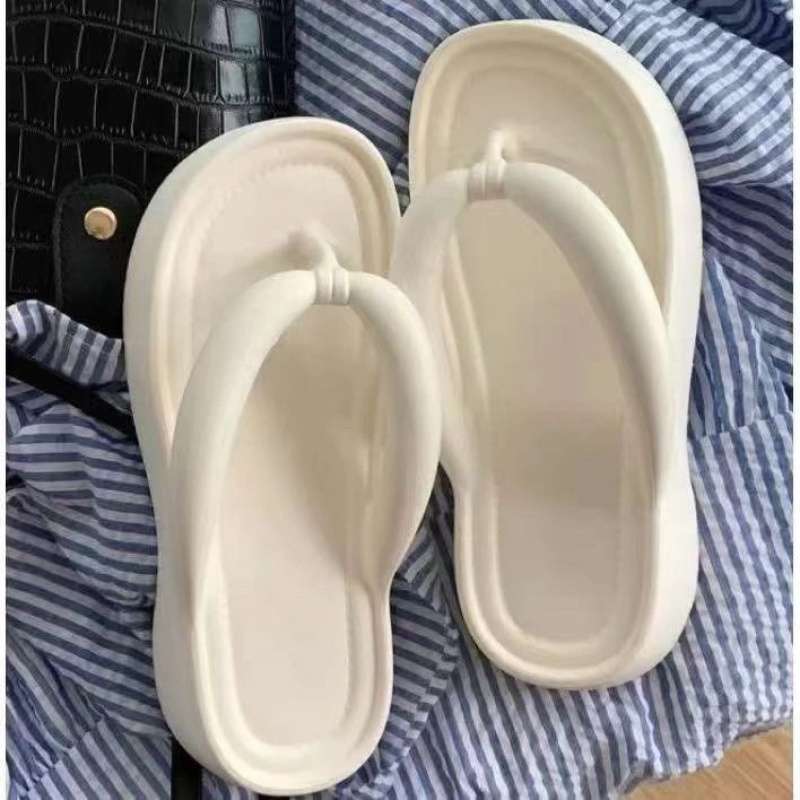 Summer Flip-flops New EVA Thick-soled Fashion Slippers Wear Heightening Beach Non-slip Clip Feet Cool