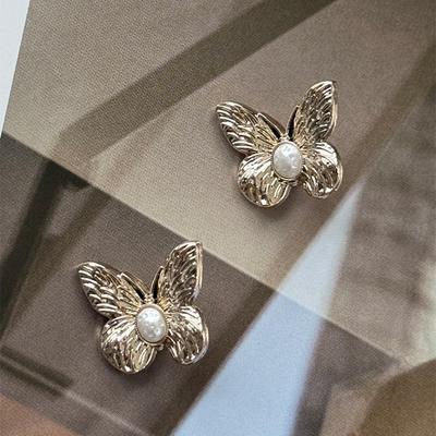 5pcs Beautiful Butterfly Buttons 20mm Gold/Silver Color Metal Shank Buttons Woman's Clothing Buttons