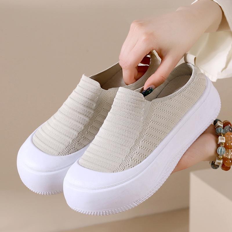 Summer new simple thick-soled flying-woven half-tray fashionable versatile casual women's shoes breathable minimalist fisherman shoes