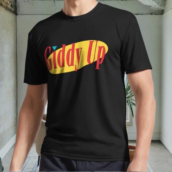 New Giddy Up Active Logo Men s Black T shirt Funny Size S to 5XL 3XL