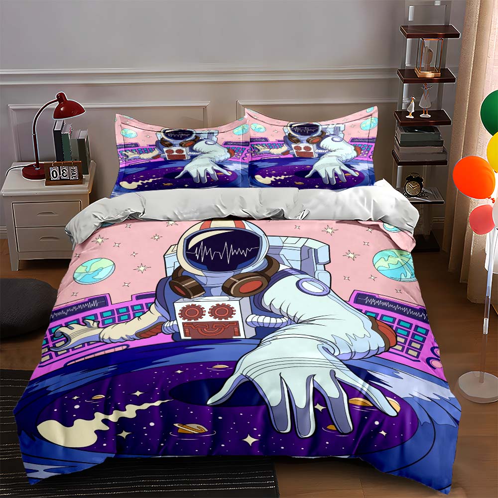 

Astronaut space adventure Bedding Duvet cover sets Duvet covers Pillowcases gifts (1 * Duvet Cover 2 * Pillowcases, without duvet insert) 135x200cm