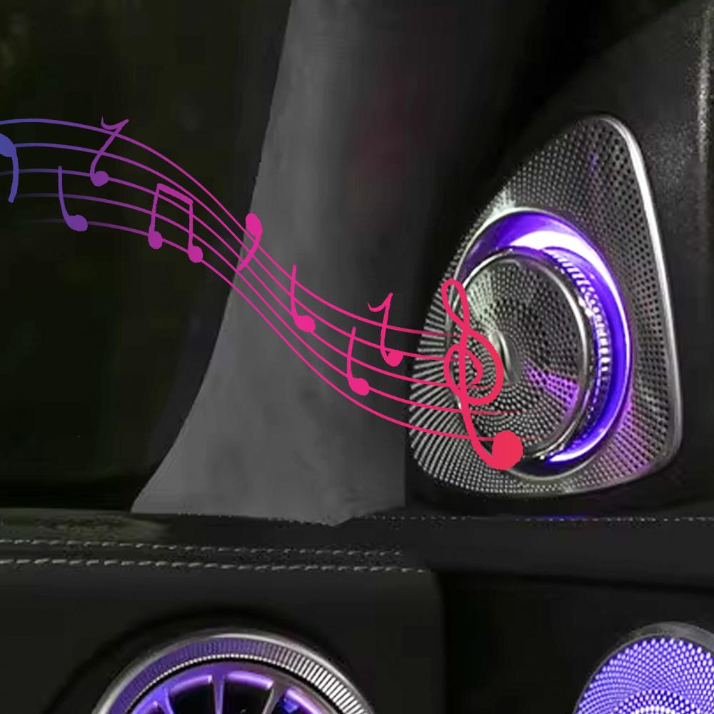 RGB 64 Colours 3D Rotation Glow Tweeter Speaker Ambient Light LED Speaker Horn for Mercedes Benz E-Class W213 E200 E250 E300D