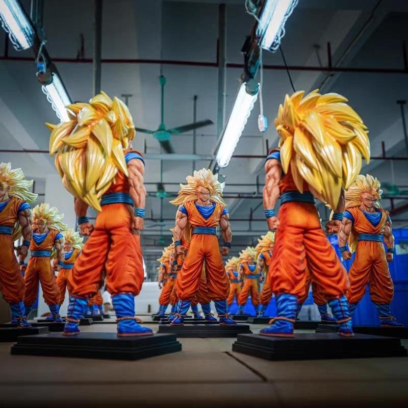 34cm Jt Star Orbit Super Three Goku Anime Figure Model Dragon Ball Super Saiyan Gk Statue Model Play Ornament Male Birthday Gift