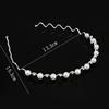 Headband Accessories Rhinestone for Women Headwear Black Silver Metal Pearl Crystal Wave Hairband