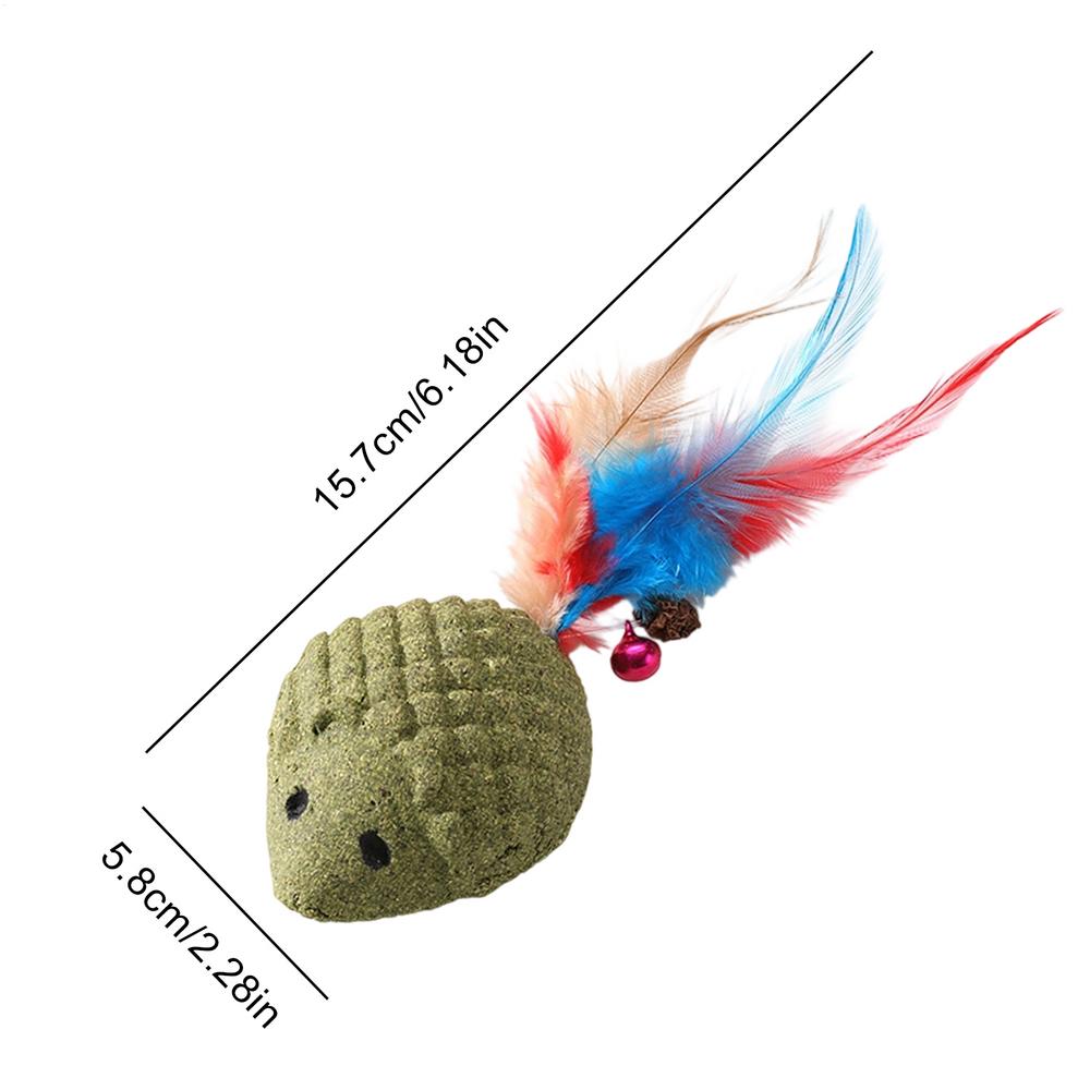 

Cat Chew Toy Fun Hedgehog Shaped Kitten Game with Tail And Bell Stimulating Cat Toys for Mental Stimulation Post Indoor Outdoor