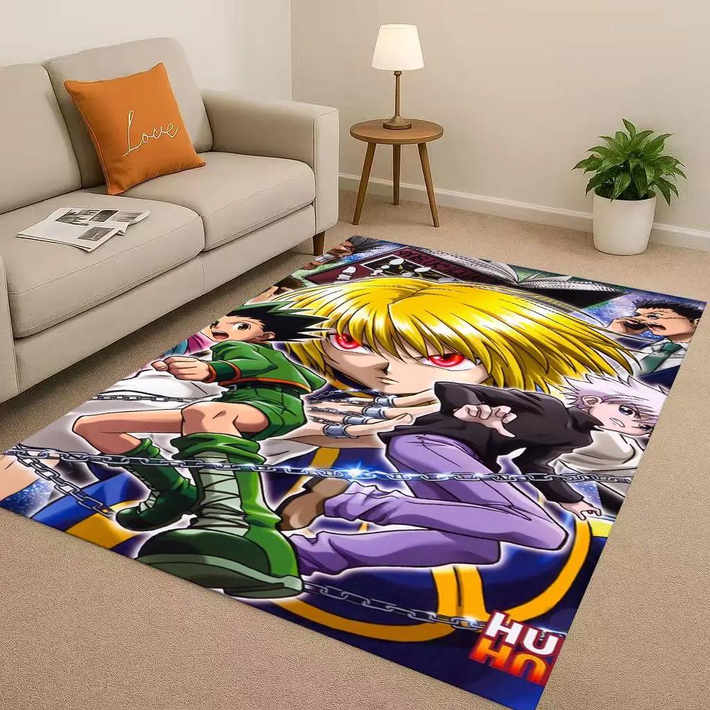 3D Anime Hunter X Hunter Killua Cartoon Living Room Non-Slip Area Rug Carpet for Bedroom Playroom Sofa,Home Decor Doormat Kids
