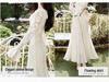 Women's V-Neck Lace Embroidered Mermaid Dress with Long Sleeves - French Gentle Style for Autumn