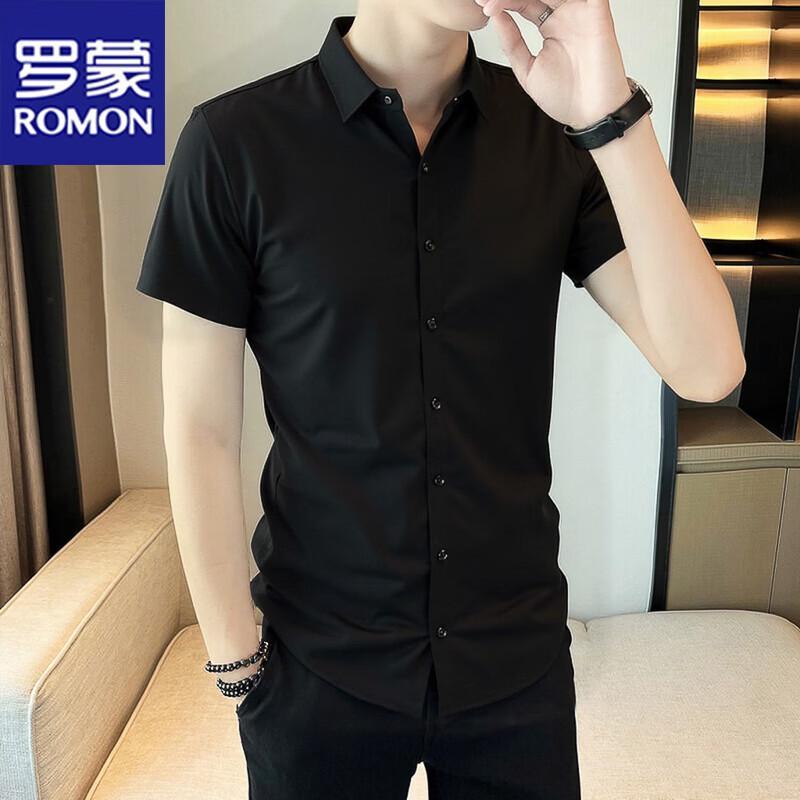 ROMON Men s Short Sleeve Cooling Business Casual Shirt M