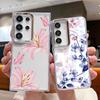 Plating TPU Phone Case For Samsung Galaxy S26 S25 S24 Ultra S25 S23 FE A57 A56 A37 A17 A55 A15 A36 A54 Lily Flowers Print Cover