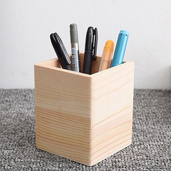 Wooden Pen Holder Large Capacity Desk Organizer for Pens Erasers Crayons Rulers Markers Multi-Specification Storage Box for Office School Home