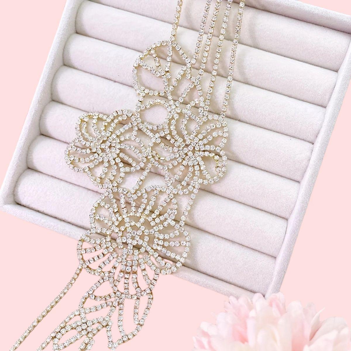 Новое высококлассное ожерелье-цветок, инкрустированное бриллиантами, — это стильное и элегантное свадебное женское ожерелье.