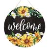30CM Wooden Welcome Door Hanging Sign with Green Plant Decoration
