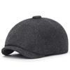New Vintage Wool Tweed Navy Blue Herringbone Newsboy Cap Unisex 8-Quarter Panel Style Flat Caps Women Driver Beret Shelby Hat