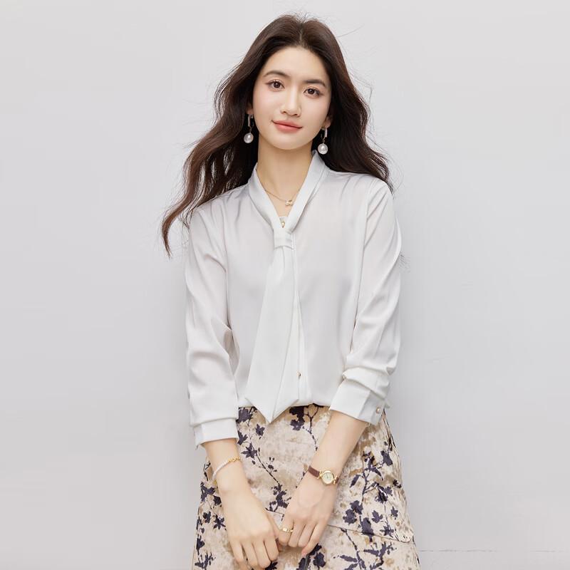 

Elegant Tie-Neck Long Sleeve Blouse XL