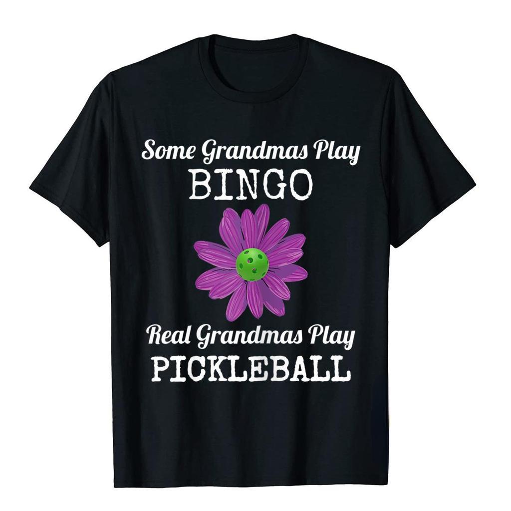 Funny Pickleball Shirt Real Grandmas Play Pickleball Gift Tops Tees Gift Designer Classic T Shirts Unisex Casual Camisetas