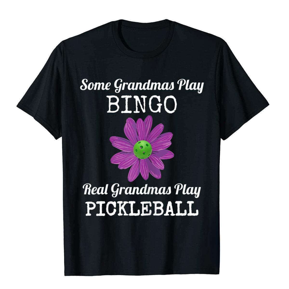 Funny Pickleball Shirt Real Grandmas Play Pickleball Gift Tops Tees Gift Designer Classic T Shirts Unisex Casual Camisetas S