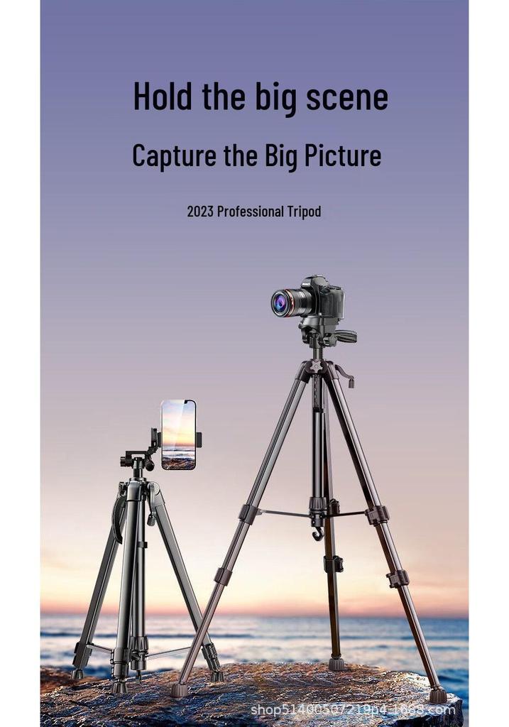 Portable Universal Tripod for Cameras and Phones: Ideal for Photography, Live Streaming, and Outdoor Use.