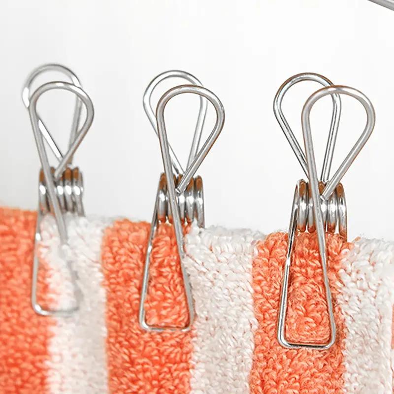 Stainless Steel Clothes Peg Set Windproof Laundry Clips Pants Socks Underwear Hanging Clips