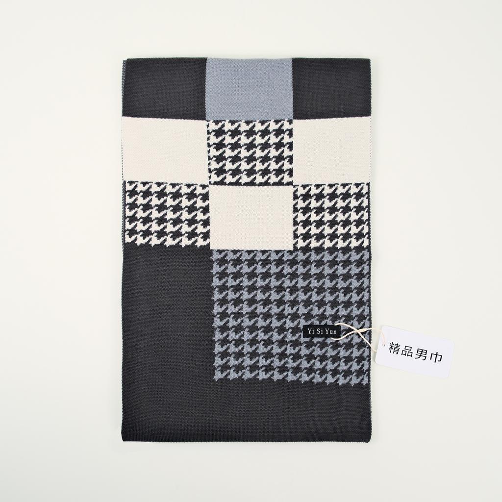 Men's Classic Winter Scarf Cashmere Feel Winter Scarves Long Formal Soft Scarf for Men Casual Scarves Luxuriously Plaid Scarf