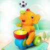 Crawling Toys for Babies 6-12 Months, Drumming Elephant Blowing Ball Walking Car with Music Light, Musical Train Infant Educational Toy