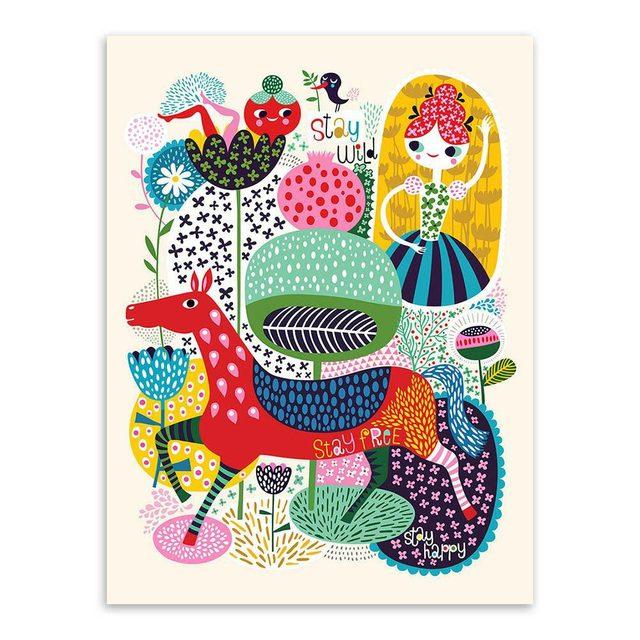 Nordic Modern Minimalist Paintings Hipster Cute Animal Alpaca Frameless Painting Decorative Painting Cuadros Decoracion Salon