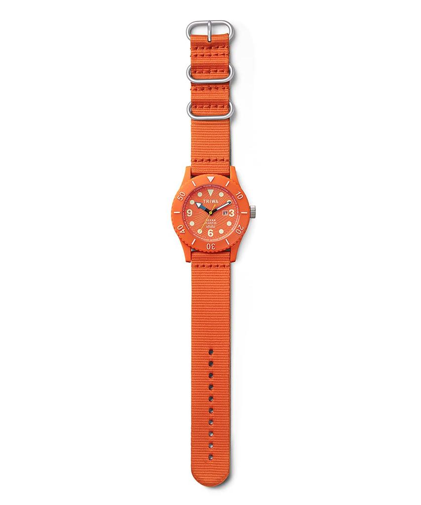 Watch TIME FOR OCEANS SUBMARINER NEMO Orange Official Import Swedish Nordic Design Recycled Nylon Strap TRIWA/Triwa Men's & Women's (Unisex)