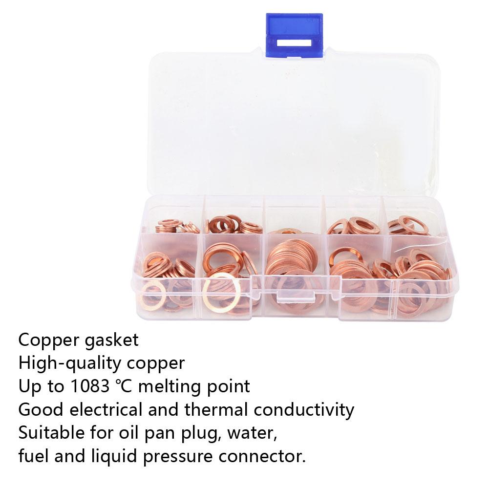 Kopparpackning Maskinvara Tillbehör Fästelement Tätningsbricka Industriella Delar200st