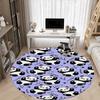 1 Stück Panda Muster Büro Runder Teppich, Indoor Matte Geeignet Für Büro, Unter Bürostühlen Schlafzimmer Wohnzimmer Heimdekoration, Zimmer Deko 041