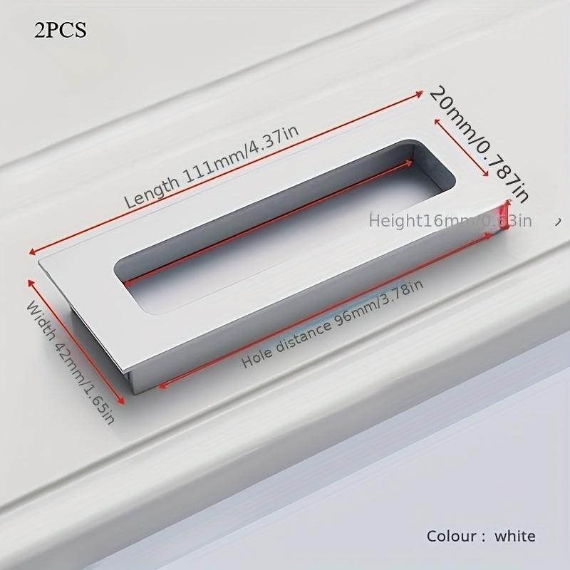 2pcs Recessed Door Handles, 4.37 in Rectangle Sliding Closet Door Handles, Aluminum Alloy Drawer Pulls for Cabinet, Door, Win