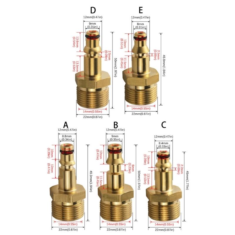 Universal Water Guns Connector With Anti Leak Durability Brasses Materials For Home Car Washing Equipment