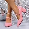 Women High Heels Pumps Slip On Elegant Office Wedding Designer Shoes Shallow Big Size Lolita Mary Jane Shoes Zapatos De Mujer