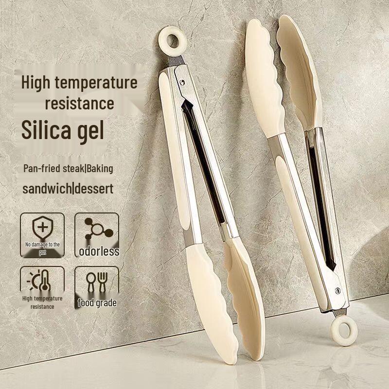 Stainless Steel Silicone Anti-Scalding Food Tongs
