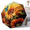 Ombrello Automatico a Fiore con Stecca Robusta a 8 Stecche Costruzione Robusta per Donne/Uomini Ombrello con Fantasia Vivace
