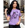 Fashionable butterfly printed T-shirt - short sleeved round neck, comfortable, breathable and soft, perfect choice for spring and summer