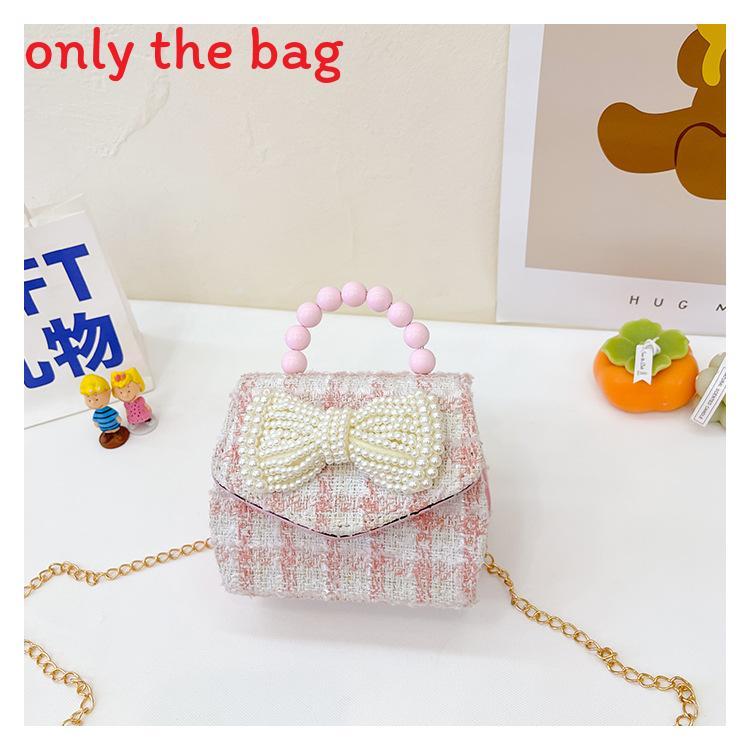 Childrens Cartoon Pattern Pu Shoulder Bag With Artificial Pearl Bow And Flower Decoration For Daily Casual Wear