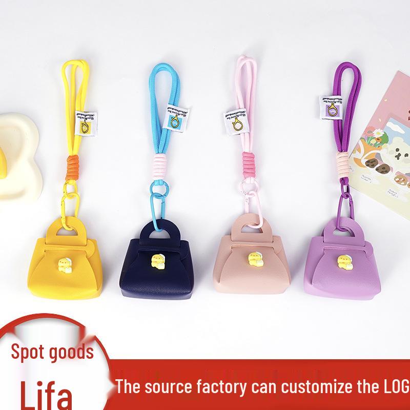 Portafoglio Mini Anatra Cartone Animato Multicolore con Portachiavi in Corda Intrecciata a Mano e Ciondolo Creativo Regalo.