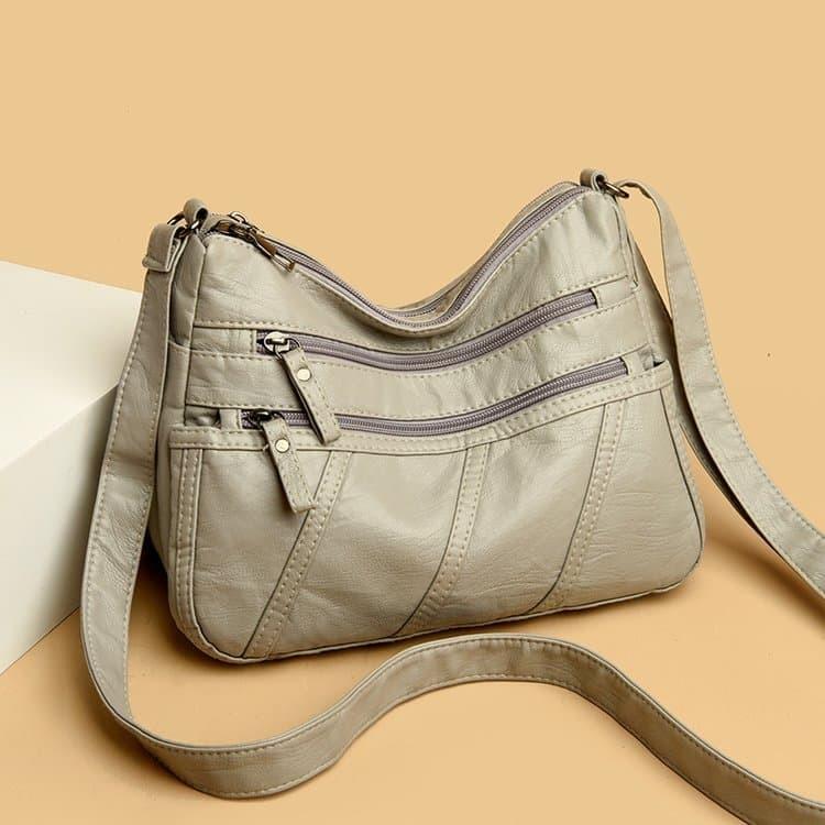 

New simple soft women oblique span bag shoulder bag 26*12*19cm светло-серый