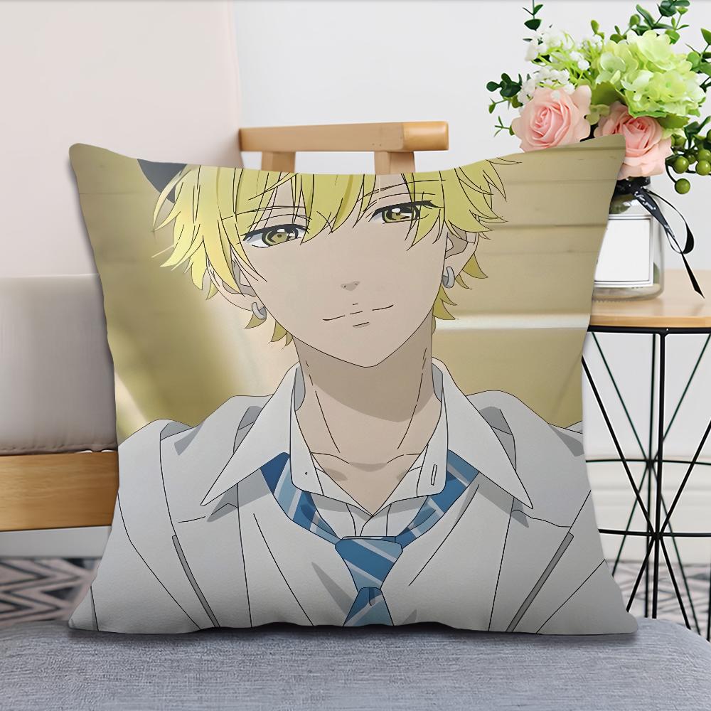 Soft Comfortable Pillow Case for Sofa Soda Living Couple Anime Manga Room Home Office Decor H-Honey L-Lemon and Protective Cover